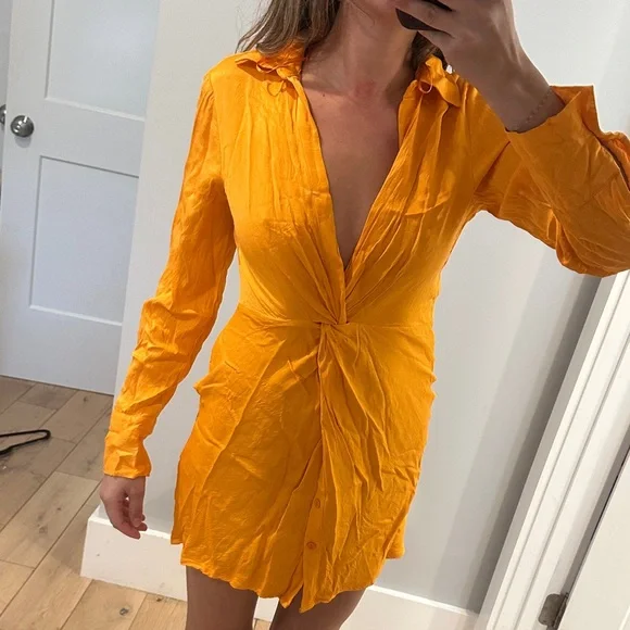 Zara Bright Orange Mini Dress - Picture 4 of 4